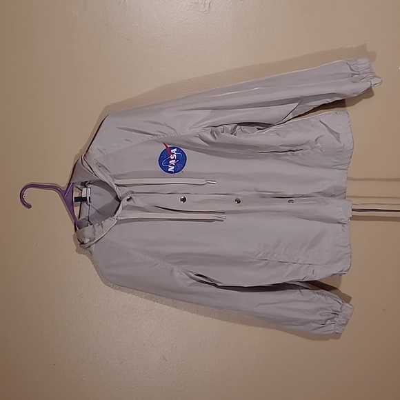 H&M Divided Nasa Light Gray Rain Jacket - Picture 1 of 7